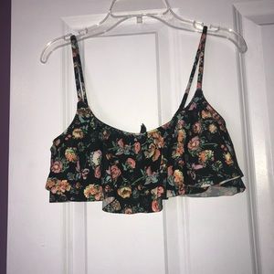 Black and a Floral LA Hearts Bikini Top